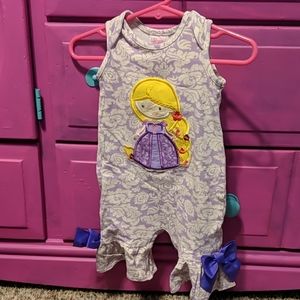 Ricrac and Ruffles Purple Romper